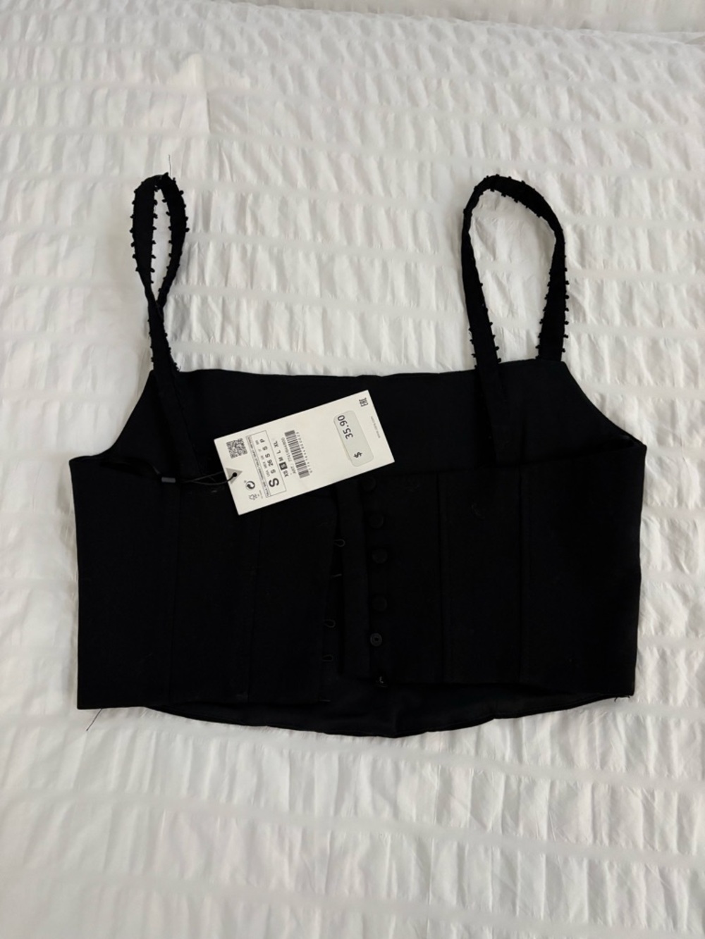 ZARA Black Cropped Corset Top